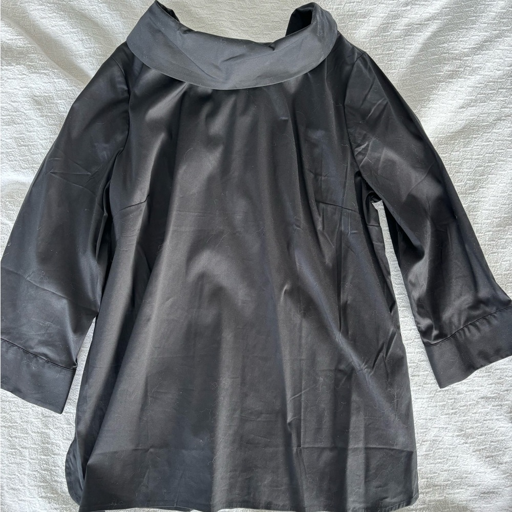 NWT Talbots everyday stretch poplin in black size L